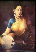 Raja Ravi Varma Lady with Swarbat USA oil painting artist